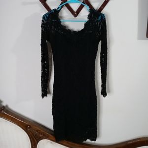 Jump Apparel Black Lace Bodycon Dress